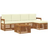  Set vanjskih sofa 6 kom. Prirodna i krem Bijela 59 x 59 x 37 cm | Shoptok.si