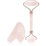 Notino Skincare Tools Rose Quartz Massage Roller and Gua Sha valjček za masažo za obraz in pripomoček za masažo Rose Quartz | Shoptok.si