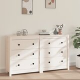 Maison Chic Komoda - Predalnik bela 140x35x80 cm trdna borovina, (21716152) | Shoptok.si