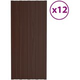 Krovni panel 12 pcs Smeđa 100 x 45 cm Pocinčani čelik | shoptok.hr