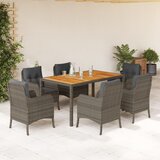 vidaXL 7-dijelni vrtni blagovaonski set sivi od poliratana | shoptok.hr