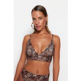 Trendyol Animal Print Triangle Bikini Top Cene