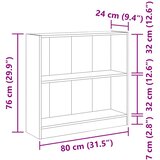  Polica za knjige sonoma hrast 80x24x75 cm izrađeno drvo | shoptok.hr