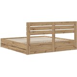  Bed Frame with Storage and Headboard Artisan Oak 180 x 200 cm | shoptok.hr