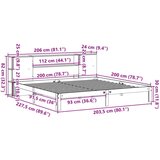  Krevet s regalom z knjige bez madraca bijeli 200x200cm borovina | shoptok.hr