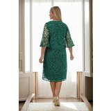 Dewberry E2654 Spanish Sleeve Plus Size Evening Dress-GREEN | Shoptok.si