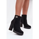 Boto Insulated women's ankle boots with heel with decorative detail black Vessara | Shoptok.si