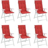 vidaXL Blazine za vrtne stole 6 kosov rdeče 120x50x3 cm | Shoptok.si