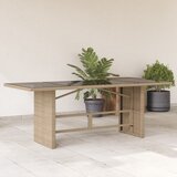  The living store vrtna miza s stekleno ploščo bež 190x80x74 cm poli ratan - vrtna miza, (21447168) Cene