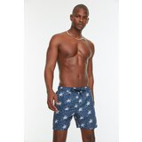 Trendyol navy Blue Men's Turtle Printed Standard Size Marine Shorts Cene