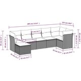  7-dijelni set vrtnih sofa od poliratana s jastucima crni | shoptok.hr