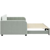 vidaXL Izvlečna dnevna postelja svetlo siva 90x200 cm žamet | Shoptok.si