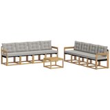 vidaXL Zunanja garnitura za sedenje 9 pcs Bela in svetlo siva, (5000281620) | Shoptok.si