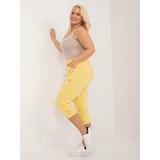 Fashion Hunters Light yellow fabric trousers size 3/4 plus