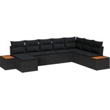  Sjedeća garnitura za vrt 8 kom. Crna Poli ratan 319 x 209 x 69 cm | shoptok.hr