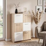 MID.YOU VISOKA KOMODA, bela, hrast sonoma | Shoptok.si