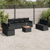 vidaXL 9-dijelni set vrtnih sofa s jastucima crni od poliratana | shoptok.hr