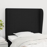  Uzglavlje s ušima crno 93x23x118/128 cm od tkanine | shoptok.hr