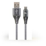  2.0 kabl Premium cotton braided Type-C charging and data cable, 1 m, spacegrey/white, GEMBIRD CC-2B-AMCM-1M-WB2 Cijene