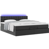  Otomanski okvir kreveta s madracem crni 180x200cm umjetna koža | shoptok.hr