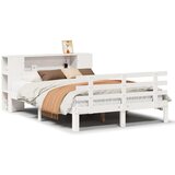  Knjižna postelja brez vzmetnice bela 120x200 cm trdna borovina | Shoptok.si