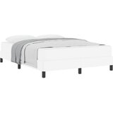 vidaXL Konstrukcija postelje z vzmetnico Bela 140 x 200 cm blago, (5000127139) | Shoptok.si