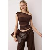 TRENDYOLMILLA ženska bluza Tpraw26Bz00007, tamno braon | Eponuda.com