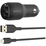 Belkin avtopolnilec CCD001BT1MBK, usb-a 24 w + kabel lightning | Shoptok.si