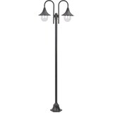  Vrtna dvostruka stupna svjetiljka od aluminija E27 220 cm brončana | shoptok.hr