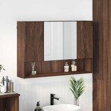vidaXL Kupaonski ormar s ogledalom Zidne Smeđi hrast 80 x 17 x 55 cm | shoptok.hr