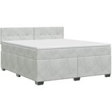  Boxspring krevet s madracem Svjetlosiva 160 x 200 cm Baršun | shoptok.hr