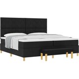 Box Vzmetnična postelja s vzmetnico in klopjo Črna 200x200 cm Tkanina, (22083775) | Shoptok.si