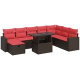  9-dijelni set vrtnih sofa s jastucima smeđi od poliratana bagrem | shoptok.hr