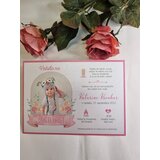  Vabilo za krst z angelčkom in sliko otroka roza REK03-6 | Shoptok.si