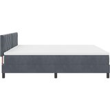 vidaXL Krevet s uzheadom s madracem tamno sivi 200x200 cm baršun | shoptok.hr