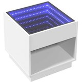  Noćni ormarić s beskonačnim LED svjetlima bijeli 50x50x50 cm | shoptok.hr