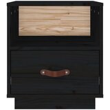  Nočna omarica črna 40x34x45 cm trdna borovina, (20731822) | Shoptok.si