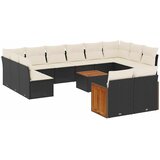  13-dijelni set vrtnih sofa s jastucima poliratan crni | shoptok.hr