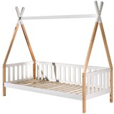 Vipack Bijeli dječji krevet od masivnog bora u obliku kućice s prostorom za odlaganje 90x200 cm TIPI – | shoptok.hr