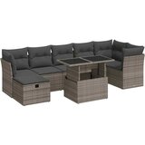 vidaXL Vrtna sedežna garnitura 8-delna z blazinami siv poli ratan, (21782460) | Shoptok.si