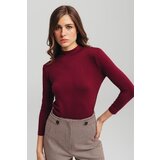 Legendww ženska bordo majica dugih rukava sa visokim okovratnikom 256-7731-9770-4008 u