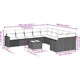  11-dijelni set vrtnih sofa od poliratana s jastucima sivi | shoptok.hr