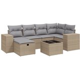  7-dijelni set vrtnih sofa s jastucima bež od poliratana | shoptok.hr