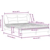  Postelja z vzmetnico modra 160x200 cm blago | Shoptok.si