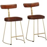 vidaXL Barski stolčki 2 črni 49x43x79 cm trden mangov les | Shoptok.si