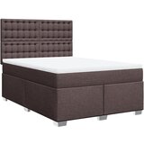 vidaXL Box spring postelja z vzmetnico temno rjava 160x200 cm blago, (21304643) Cene