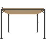  Sjenica s re&amp;scaron;etkastim krovom 3x3 m smeđe-siva tkanina/aluminij Slike