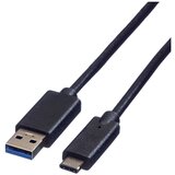 Roline USB kabel USB 3.2 gen. 1 (USB 3.0) USB-A vtič\, USB-C® vtič 0.50 m črna zaščiten 11.02.9010, (20416434) | Shoptok.si
