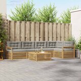  Set vanjskih sofa 6 kom. Bijela i svjetlosiva Poliester | shoptok.hr