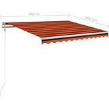 vidaXL Automatska tenda sa senzorom LED 350x250 cm narančasto-smeđa | shoptok.hr